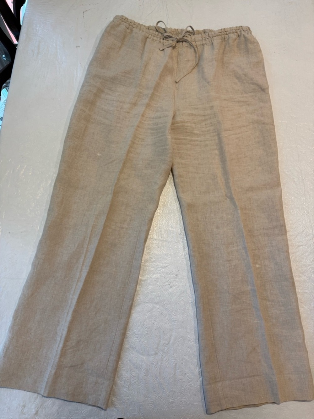 Jones New York women’s tan Drawstring Linen Pants